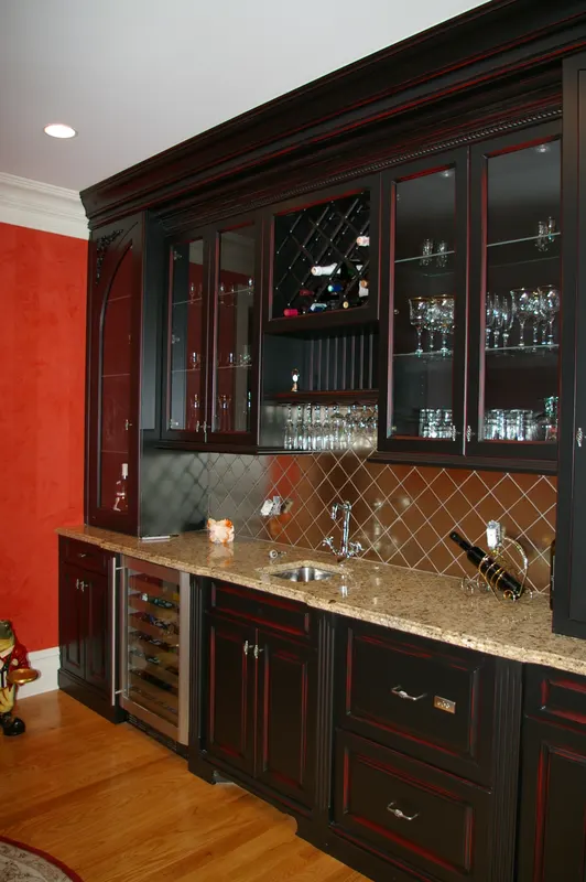 Custom home bar by Top Line Woodworking