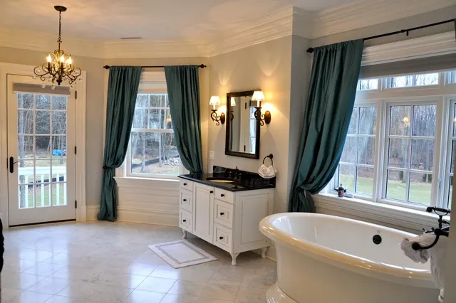 Custom bathroom vanity by Top Line Woodworking