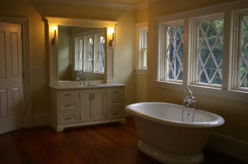 Custom bathroom vanity by Top Line Woodworking