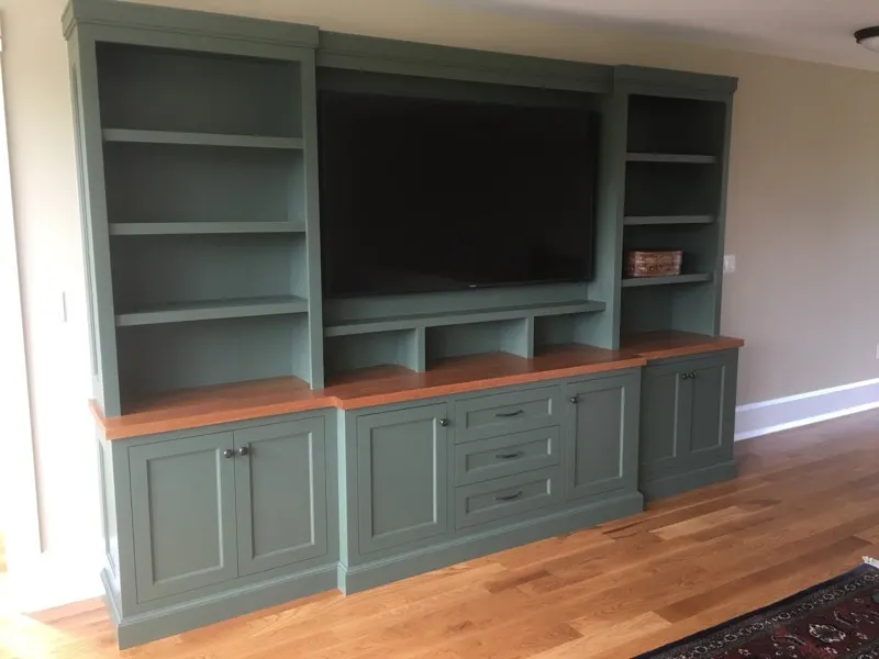 Custom storage cabinetry by Top Line Woodworking
