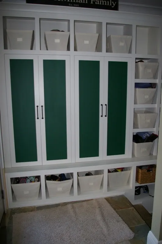 Custom storage cabinetry by Top Line Woodworking